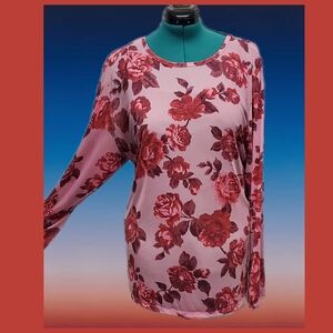 Torrid Pink Floral Long Sleeve Top Plus Size